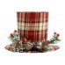 Χριστουγεννιάτικο Κρεμαστό Καπέλο, Καρό με Γκι (27cm)